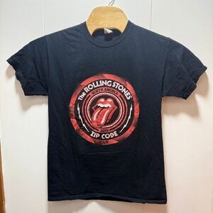 The Rolling Stones Zip‎ Code Tour 2015 T-Shirt Mens Medium Black Concert Tee